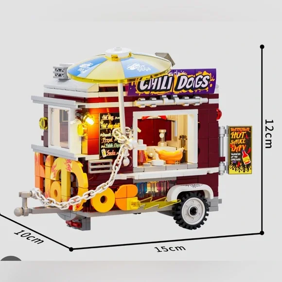 Chili Dog Trailer Stand Lego - Like Building Set - Picture 2 of 9